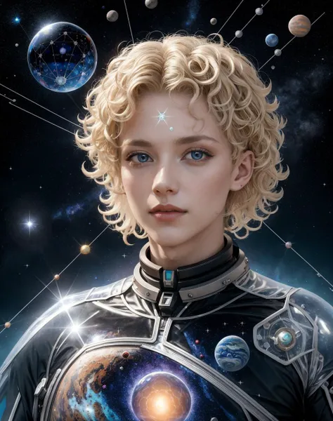 [[[[Style-Glass:0.7]]]],[[[[[with body made of glass]]]]],[[[[A teenage boy:1.2]]]],blonde hair,curly hair,with a whole solar system inside his body,constellation,galaxy,light,lips,moon,planet,realistic,solo,space,star \(sky\),a serious look,heroic pose,upper_body,<lora:translucent_skin:1>,, ((Full-Length Shot))