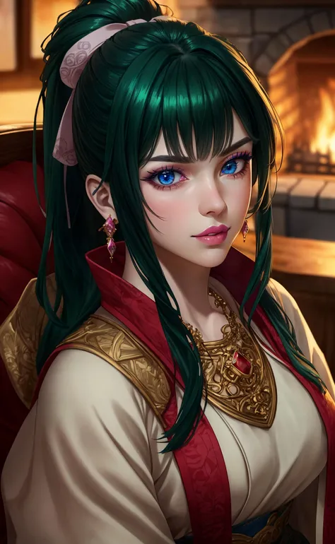 (masterpiece, realistic:1.3), (extremely intricate:1.2), (photorealistic:1.4), (extremely delicate), (ultra realistic:1.3), hyperrealistic photography, extremely detailed CG unity 8k wallpaper, UHD, HDR, RAW photo, dslr, hyperrealistic 3d render, realistic LUT, cinematic LUT, Bright_Front_face_Lighting, (photographed on a Canon 5D Mark IV with Canon 100mm macro lens, 1/250th, f/18, ISO 640), (medium shot, from below, long angle shot:1.1),
Fairy tale wishing tree with magical fruit and granting wishes., Seated on a velvet chaise lounge by a crackling fireplace, she embraces the warmth and coziness of the moment,
<lora:ostris_HDhelper_v10:0.1>, <lora:ostris_detailSlider_v40:2>, (DOF, blurry background, dim light in the back of the character),
<lora:xphg_theRisingOfTheShieldHero_yomogiEmarl_v10:0.7>, Yomogi Emarl, green hair, long hair, ponytail, hair bow, japanese clothes, hakama skirt, (pale skin, detailed skin:1.3, Glossy skin + Shiny skin:1.1), hair ornament, exquisite earrings, necklace, lace choker, gigantic breasts, skinny body, fit body, slim, narrow waist, slim legs, long legs,