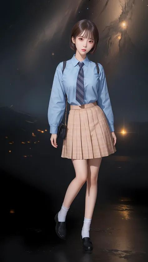 ((((ultra illustrated style:1.0)))),best quality,best animated,masterpiece,ray tracing, global illumination, the Milky Way,head,uniform, 1girl, solo, full body, <lora:Hoshizaki Ao_07:0.5> <lora:the Milky Way:0.8>