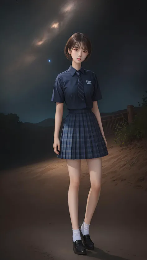 ((((ultra illustrated style:1.0)))),best quality,best animated,masterpiece,ray tracing, global illumination, the Milky Way,head,uniform, 1girl, solo, full body, <lora:Hoshizaki Ao_07:0.5> <lora:the Milky Way:0.8>