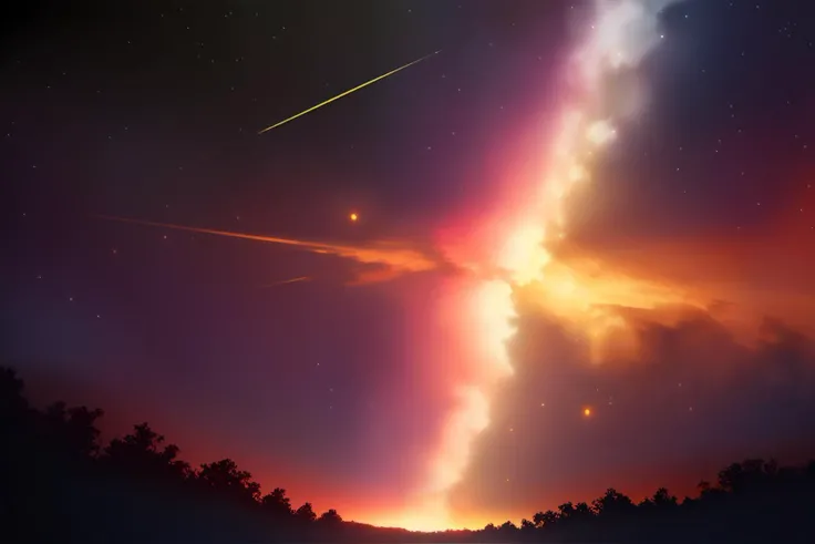 ((((ultra illustrated style:1.0)))),best quality,best animated,masterpiece,ray tracing, global illumination,the Milky Way,no humans,night sky,milky way