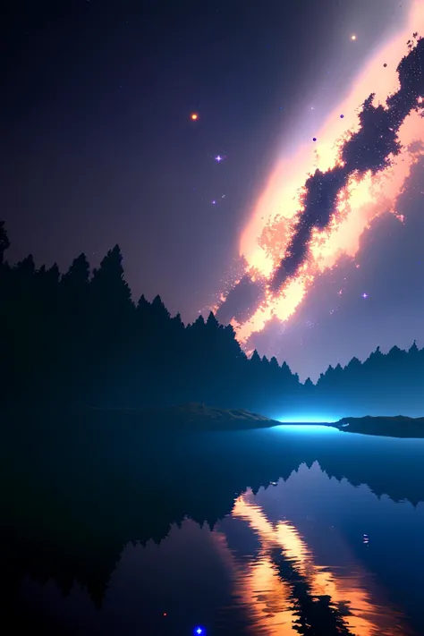 ((((ultra illustrated style,no humans:1.0)))),best quality,best animated,masterpiece,ray tracing, global illumination,the Milky Way,night