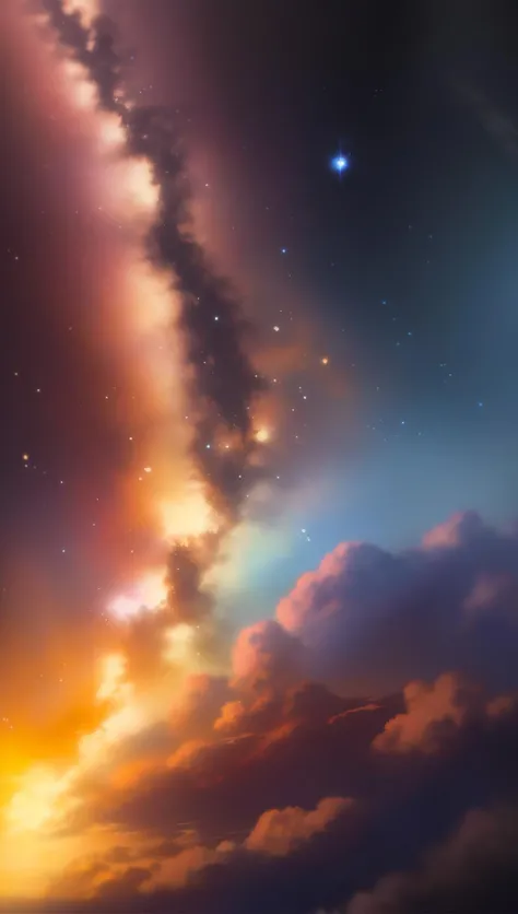 ((((ultra illustrated style:1.0)))),best quality,best animated,masterpiece,ray tracing, global illumination,the Milky Way,no humans,night sky,milky way,night