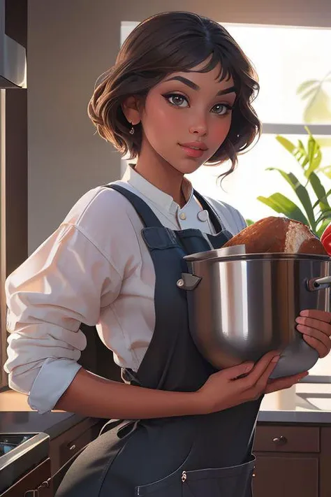 DEN_zaraziy_misamini,
(baking in a bright kitchen wearing an apron, pinny, baking, cooking, chef, apron:1.2),
bokeh, f1.4, 40mm, photorealistic, raw, 8k, textured skin, skin pores, intricate details <lora:epi_noiseoffset2:1>, epiCRealism <lora:ClothingAdjuster3:-1>