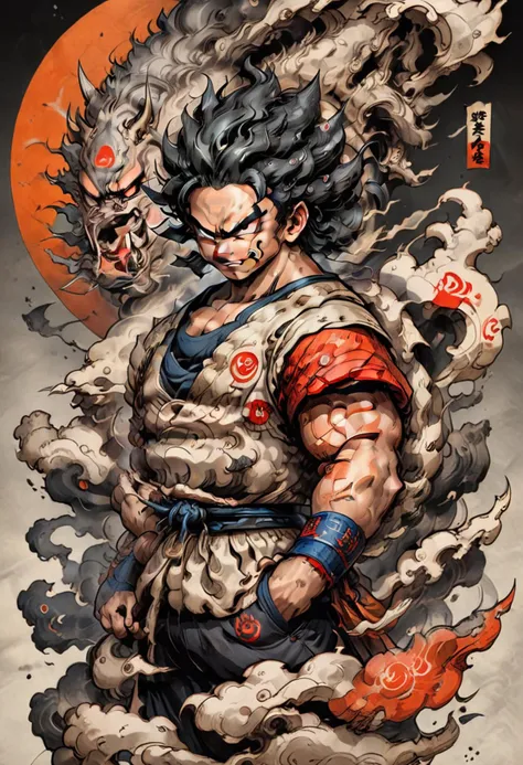 Full body shot, Son Goku, oni style, <lora:ParchartXL-1.2.1:0.800000>, , <lora:sdxl_mythicalclouds:0.800000>, , <lora:oni_style_xl:0.800000>