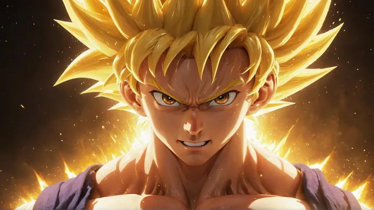 Son Goku Going SUper Saiyan