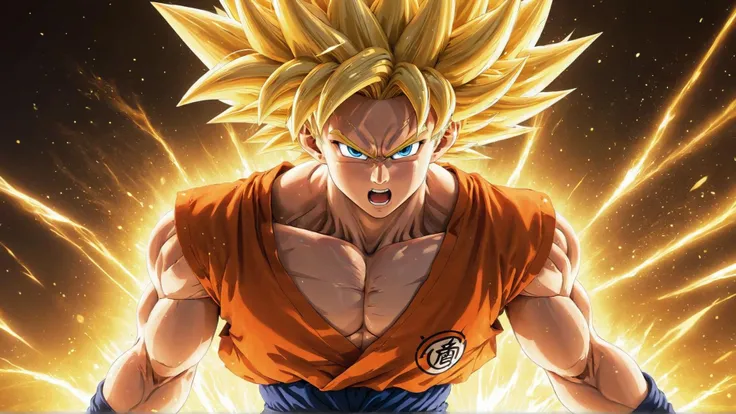 Son Goku Going SUper Saiyan
