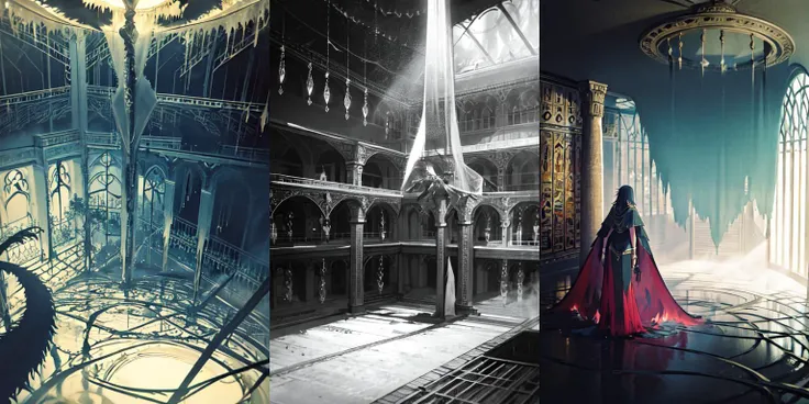 (otherworldly, otherworldly atmosphere, otherworldly appearance), highly insanely detailed, masterpiece, top quality, best quality, highres, 4k, 8k, RAW photo, ((ancient egyptian theme:1.2)), Hong Kong structure, structure, 
(mystical theme), mystical gatmosphere, arcane sanctuaries, otherwordly aura, 
(long_hair, long hair, random colors hair, glowing hair, hair over one eye, long messy hair), 
(eyelashes, eyeliner, eyeshadow, eyelashes, long eyelashes), 
collar, earrings, jewelry, necklace, armlet, 
tentacle, (underwater), nsfw, 
Homestay, Resort, (Guest House:1.1), 
building, structure, swirling energy, 
action pose, 
drunk, 
high-heels, 
reflection, reflective floor, 
shawl, 
abandoned building, shopping mall, overgrown with vegetation, [volumetric fog], cinematic lighting, colorful, colourful, 
belly bottom, erotic lingerie, gentle, innocent, 
((dune)), steep, sandhills, 
1girl, solo, insanely detailed, bare_legs, indoor, bed, black hair, <lora:æ§æçº¯æ¬²åèSexy pure desire back:0.7>, <lora:yuzu2:0.4>, back, from_above, limbs, (((cloak:1.6))), (fantasy world)