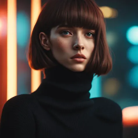 stunning intricate full color portrait, wearing a black turtleneck, epic character composition, by ilya kuvshinov, alessio albi, nina masic, sharp focus, natural lighting, subsurface scattering, f2, 35mm, film grain