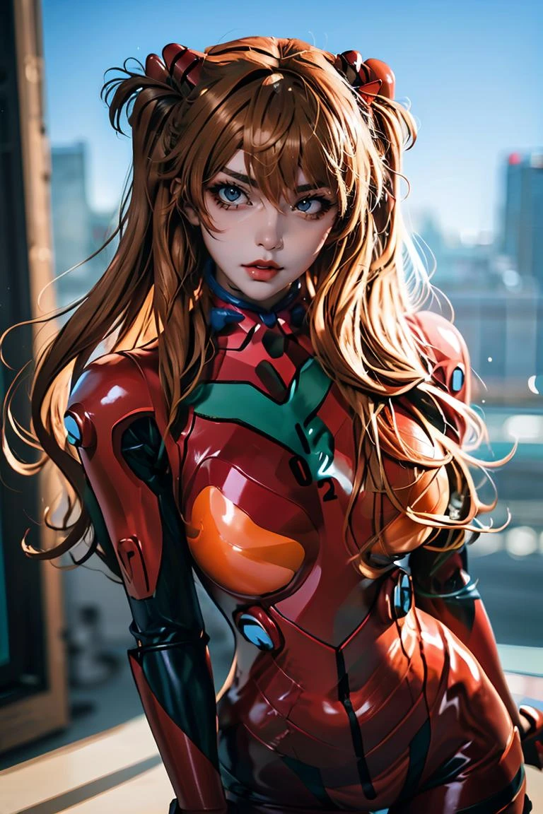 (masterpiece, best quality), 1girl, beautiful face, <lora:asuka_cosplay_costume_v1:1> asuka cosplay costume, cosplay, plugsuit, bodysuit, hair ornament,