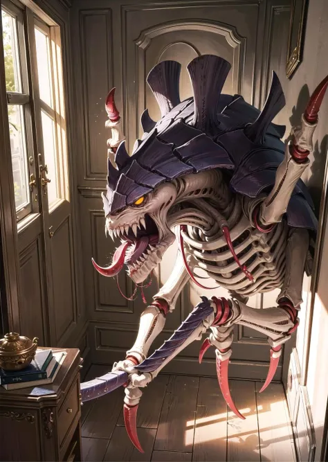 (1girl) (digital) (in detailed bedroom, (alien, monster, sharp teeth, extra arms)) , best quality, <lora:boldline:0.2>  <lora:hairdetailer:0.2> nids, <lora:nids:1>