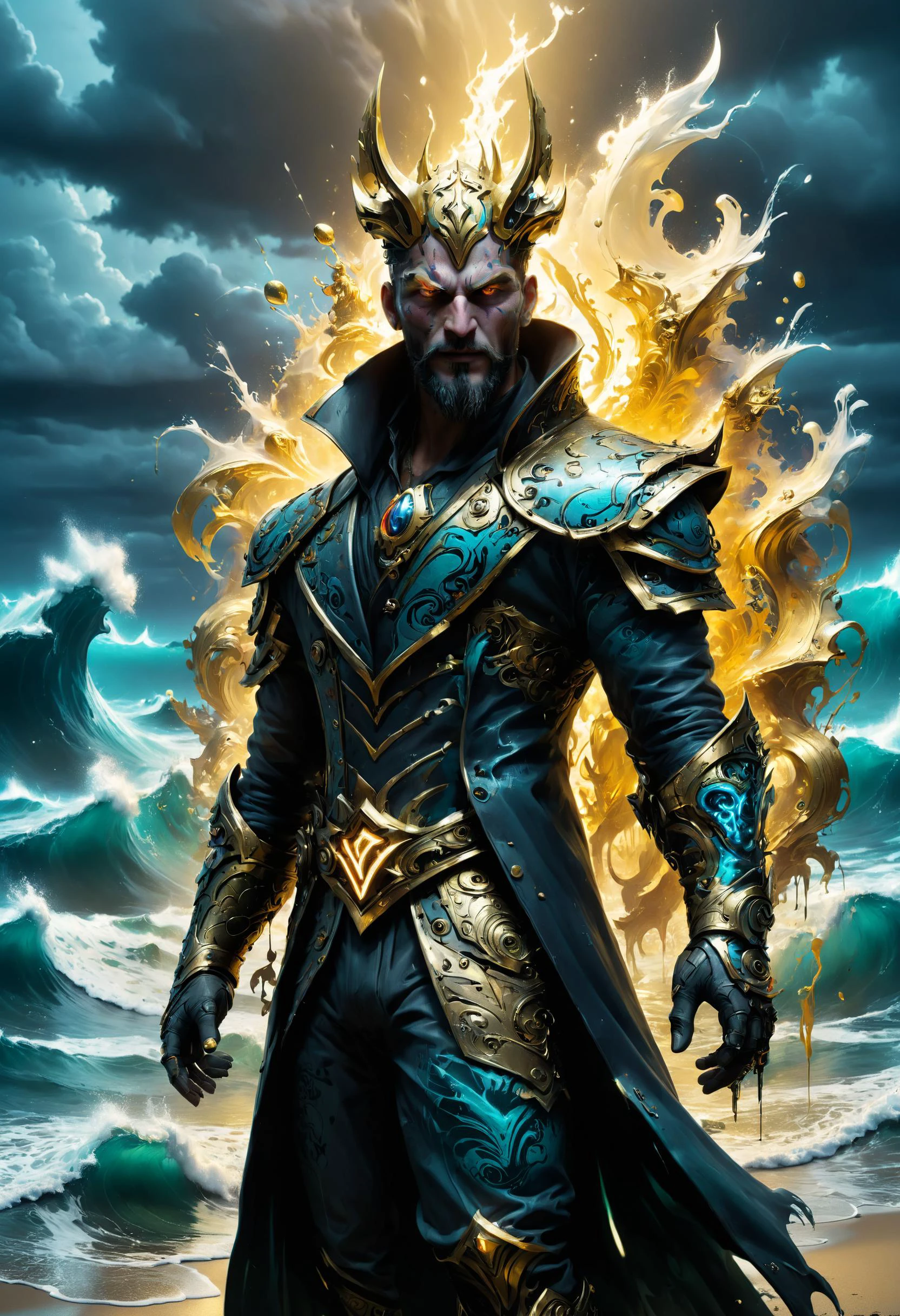 <lora:evil_villain:1> evil villain Neon graffiti artist with augmented reality, <lora:EnvyCreativeOutfitXL01:1>, Moonlit seascape with rolling waves in the background, <lora:xl_more_art-full_v1:0.4>, <lora:MJ52:0.4>, Golden hour, <lora:paintmgc:0.8> paintmgc, <lora:Graffiti_SDXL:0.5> ais-graffiti, sharp focus, highly detailed