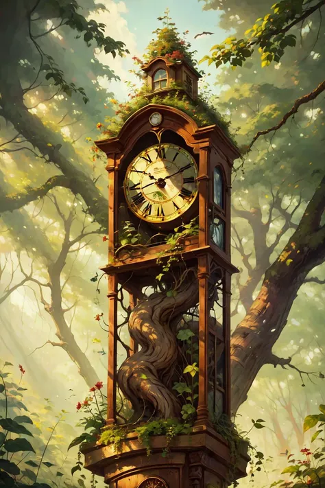 <lyco:TreeAI-000002:1.0> TreeAI clock