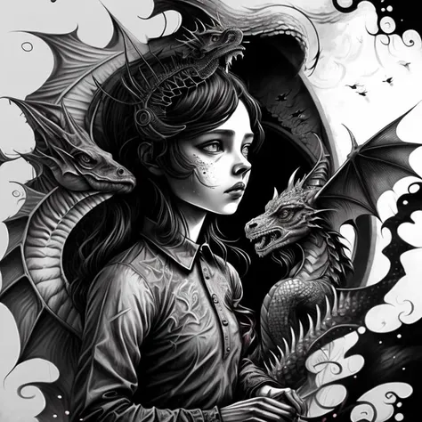illx1 girl and dragon<lora:illx1:1>