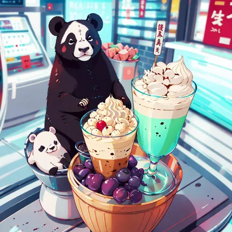 Dunch, panda on  ice cream <lora:dunch:1>