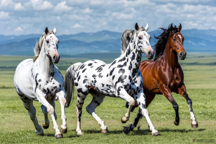 (masterpiece, best quality:1.2), ultra-detailed, group of horses Appaloosa, (realistic:1.5), <lora:EdobHorse_v1.0:0.8>