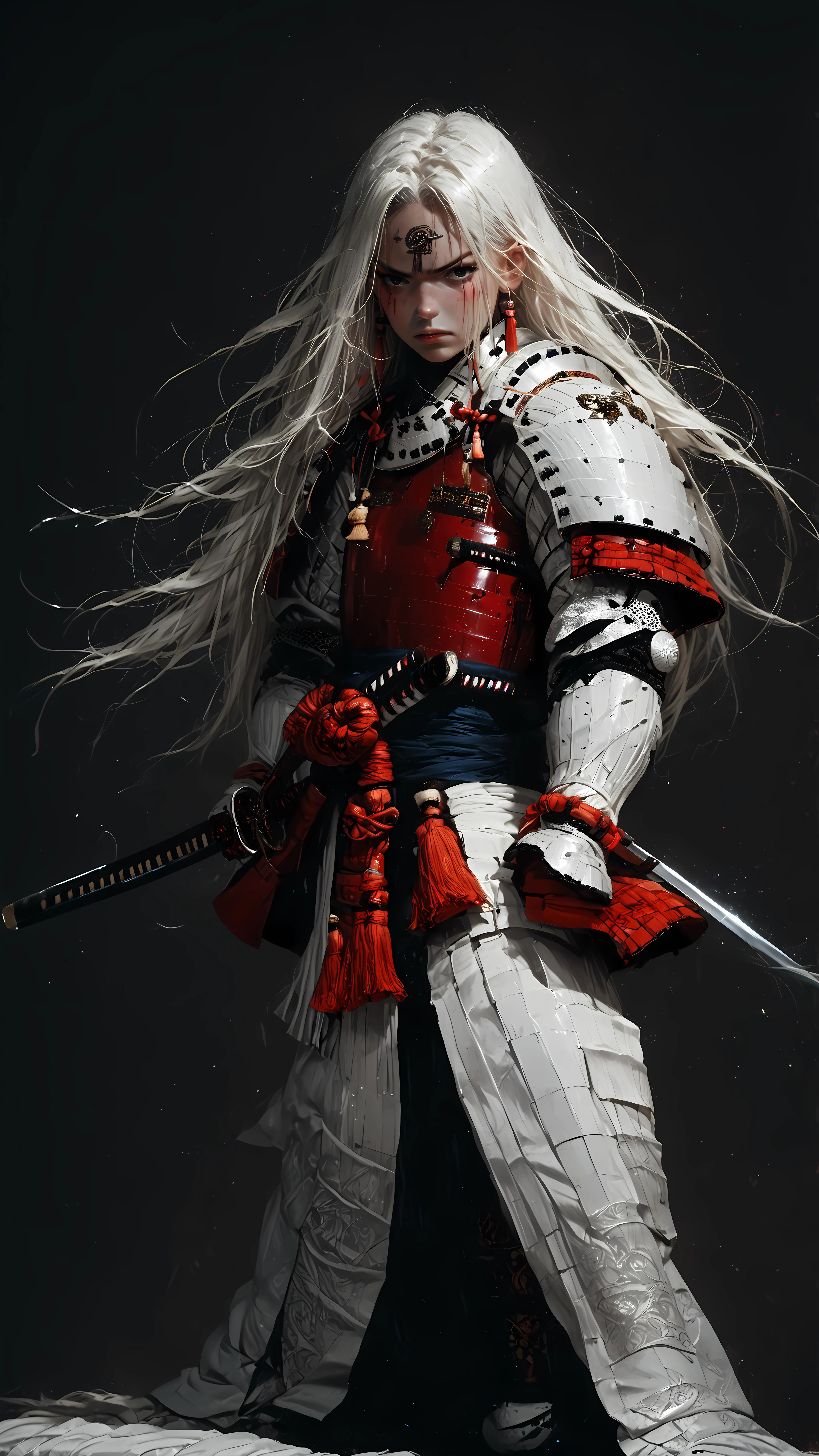 core_9, score_8_up, score_7_up, rating_safe,
1boy, male, samurai armor, white armor, crane cygil, flat chest, girly face, androgynous, white hair hair, long hair, strait hair, black eyes, katana, disgusted face,full body
<lora:Expressive_H:1> <lora:Fant5yP0ny:1> <lora:Vixons Pomy Styles Gothic Neon:.45> <lora:HKStyle_V3:1> <lora:Flash_Glowing_Runes_SDXL:1> <lora:disgusted_face_xl_goofy:1> <lora:hinaSamuraiArmorPony_rev1:1>