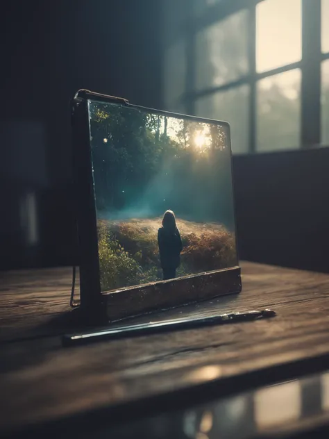 mysterious place, sci-fi, where am I, found footage, artistic wonder, creative mind, android, light refraction, bleak, eerie, rich colors, low contrast, zoom lens, rack focus, smooth textures, professional photography, adorable vibes