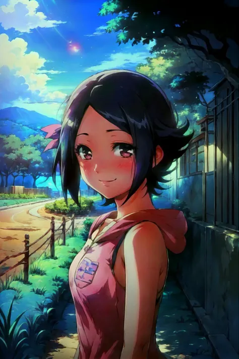 masterpiece,best quality, anime coloring, 1girl,Haruka_Kaminogi, outdoors, sunbeam, smile, landscape
<lora:NoeinV1.5:1>