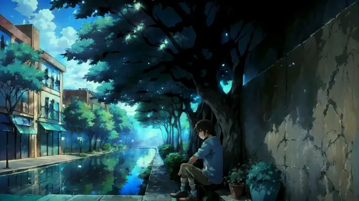 masterpiece,best quality, anime coloring, 1boy, Yu_Goto, outdoors, sunbeam, water, tree, city, sitting
<lora:NoeinV1.5:1>