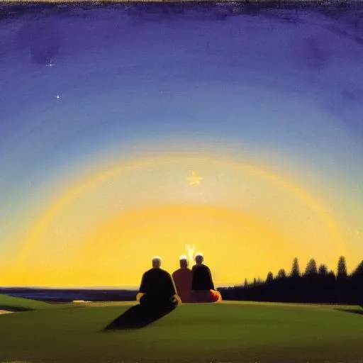 a mystic (wearing a robe), sitting in a glowing and floating circle surrounded by stars and space EdwardHopperEmbed