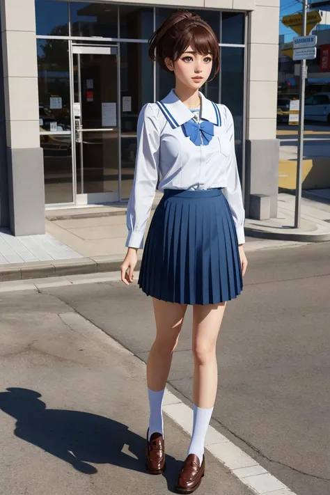 professional full body photo senomiya akiho,serafuku, blue bow, pleated skirt, blue socks, loafers,
detailed skin, detailed eyes, detailed face,
high quality, volumetric light, highrez, masterpiece, best quality,
<lora:senomiya-nvwls-v1-final:0.75:MIDD>