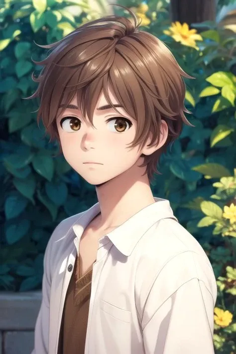 masterpiece, best quality, game cg, 1boy, solo, male focus, looking at viewer, upper body, , anime coloring, realistic, <lora:shun_hashimoto:0.70>, shun_hashimoto, brown hair, brown eyes, , fantasy,