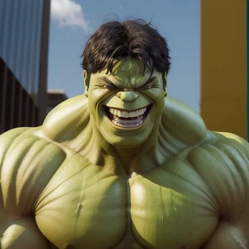 <lora:happinessexpression-000005:1> happinessexpression hulk happy