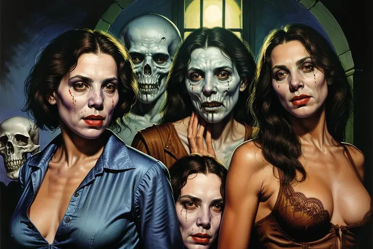 female ghosts,Emanuele Taglietti style,<lora:Emanuele_Taglietti_styleMerge:1>,