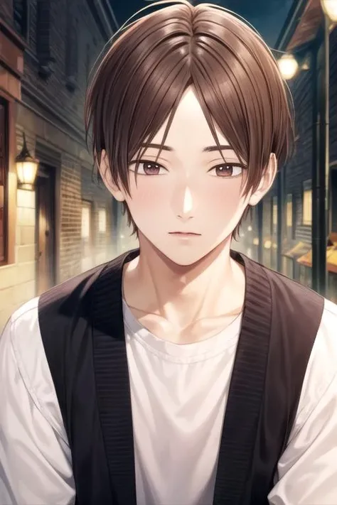 masterpiece, best quality, game cg, 1boy, solo, male focus, looking at viewer, , , <lora:hayate_ichikura:0.72>, hayate_ichikura, brown hair, brown eyes, , The Palace of Dreams, 12k resolution