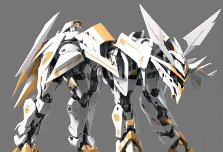 dramatic angle,dynamic angle,an extremely delicate and beautiful mecha, 8k wallpaper,masterpiece,best quality,((solo focus, :1.2)).illustration,mecha,(Centaur + mecha:1.2), A robot with four legs in the shape of a centaur,A mecha with four legs in the shape of a centaur,((four legs)),white + red body,black_background, weapon, v-fin, polearm, holding_weapon, solo, glowing, holding, spear, looking_at_viewer,, full_body,transparent_background, standing,Centaur,from side, ((realistic)),science fiction,
