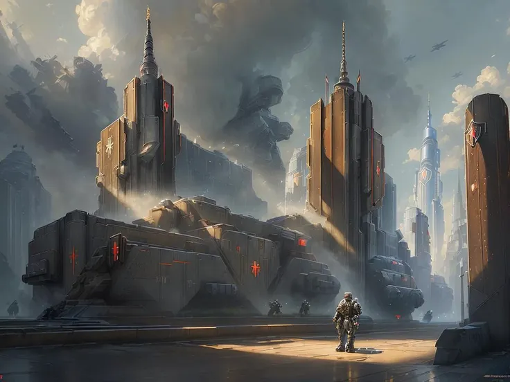 authoritarian, (masterpiece:1.3), (best quality:1.2), chiaroscuro, ( Unreal Engine, CGI render, Hyperdetailed, scenery, city, vivid colors, buildings, idealized American city, busy city center, picturesque parks and greenery areas, modern era photograph, skyscrapers, ), ultra high quality model, 8k Ultra HD, perfect composition, beautiful detailed intricate insanely detailed octane render, 8 k artistic photography, photorealistic concept art, soft natural volumetric cinematic perfect light, perfect depth of field shot, ray tracing, photometry, metallic deep colors, beautiful, (Wolfenstein:1.5),
(uploaded and trending on imgur, pixiv, furaffinity, pinterest, e621, inkbunny, tumblr, deviantart, artstation, ),
((in the style of and art by midjourney, James Gurney, Thomas Kinkade, )),
<lora:Authoritarian Architecture (AD):0.85>