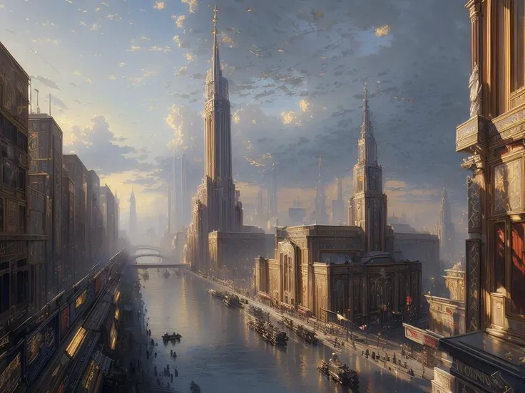 authoritarian, (masterpiece:1.3), (best quality:1.2), chiaroscuro, ( Unreal Engine, CGI render, Hyperdetailed, scenery, city, vivid colors, buildings, busy city center, modern era photograph, skyscrapers, university, ), ultra high quality model, 8k Ultra HD, perfect composition, beautiful detailed intricate insanely detailed octane render, 8 k artistic photography, photorealistic concept art, soft natural volumetric cinematic perfect light, perfect depth of field shot, ray tracing, photometry, metallic deep colors, beautiful,
(uploaded and trending on imgur, pixiv, furaffinity, pinterest, e621, inkbunny, tumblr, deviantart, artstation, ),
((in the style of and art by James Gurney, Thomas Kinkade, )),
<lora:AuthoritarianArchitecture(AD):0.65> <lora:waterVFX:0.35> <lora:more_details:0.15>