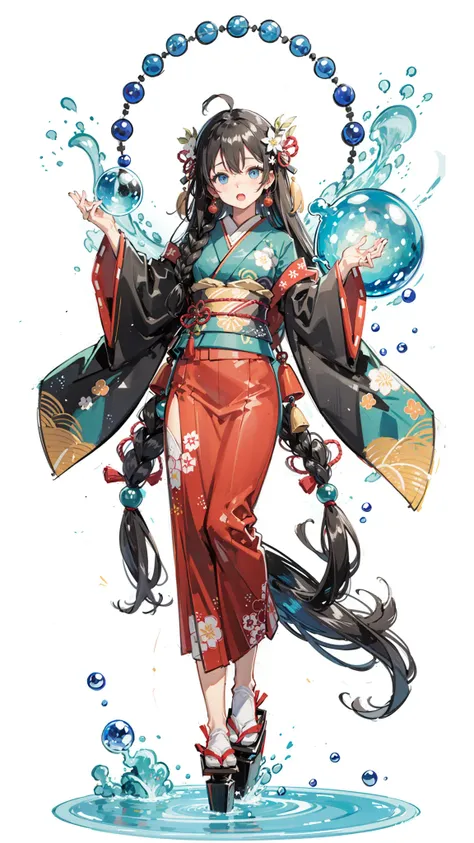 1girl, long hair, black hair, fish, blue eyes, kimono, japanese clothes, solo, red kimono, very long hair, looking at viewer, wide sleeves, bubble, long sleeves, parted bangs, standing, holding, bangs, animal, air bubble, water
<lora:yfs-000008:0.6>