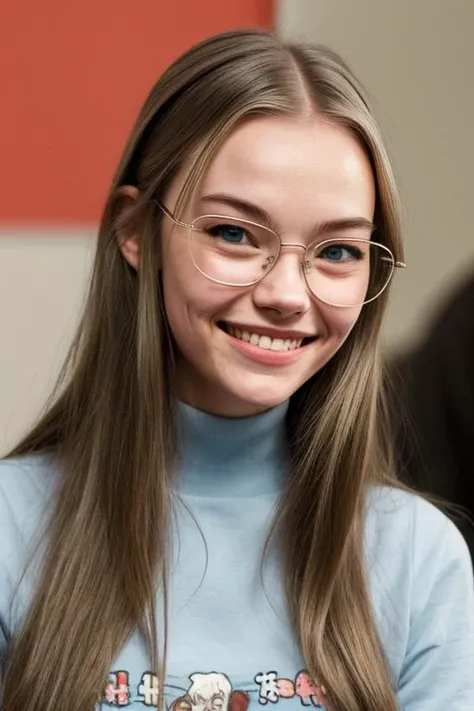cute girl, nerdy glasses , smile, happy , sarah_noexist