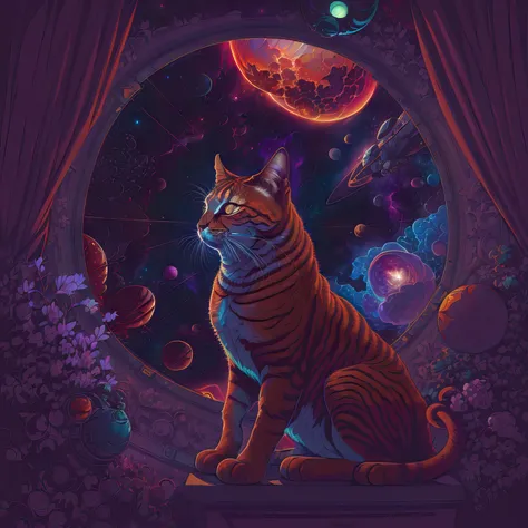 Highly (dynamic:1.2) scene art detailed (Apterus:1.2) side view of realistic cosmonaut orange tabby staring out of spaceship window, (fantastic amazing decoration:1.2), intricate detail, abstract beauty, explosive volumetric, black outspace, (deep space, dark space, giant swirling space nebula in background), (fantastic horror perfect art, 64k ultra hd:1.1), (art by apterus, art by dan mumford:1.2)
<hypernet:slimModelsV1_slimmodelsV1:1.0>