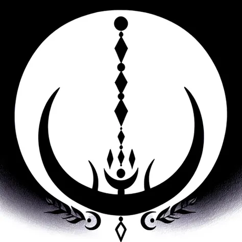 witch crescent moon <lora:bwvect:1.00>,