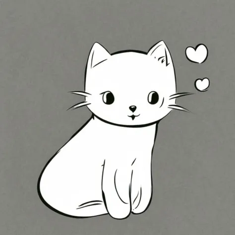 simple image of the cute cat <lora:bwvect:1.00>,