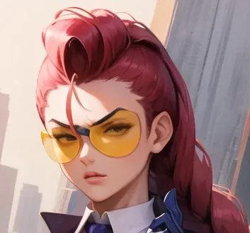 (masterpiece, best quality, high resolution),cowboy shot, 1girl, cviperms, breasts, sunglasses, necktie, gloves, necktie between breasts, cleavage, crop top, midriff, tinted eyewear, pants, <lora:CViper:1>
