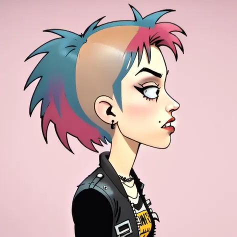 Side Profile, 1990s punk rock girl <lora:Everly Heights TaleSpinner:1>