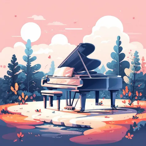 piano <lora:Vector_illustration:1>