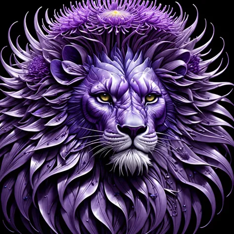purple dandelion lion, hyperdetailed, artistic, magnificant, incredible composition, hypercreative poster art, photorealism, ink and watercolor, award winning masterpiece, masterwork by head of prompt engineering, <lora:add-detail-xl:1.23> <lora:wowifierXL:0.34>