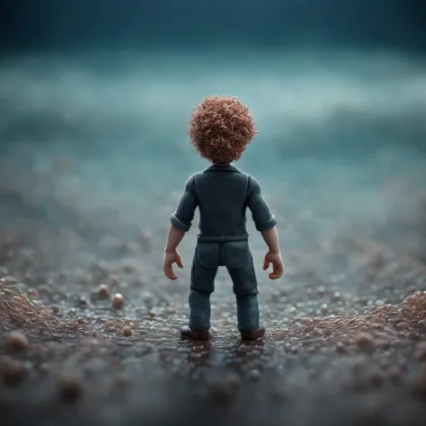 (best quality), (masterpiece), epic cinematic organic photorealistic microscopic shot of TINY MAN, Physically based render, FULL COLOR, background is SEA OF HUMAN HAIR, shallow depth of field, back-light, film grain, Iphone X, Low shutter, Film grain