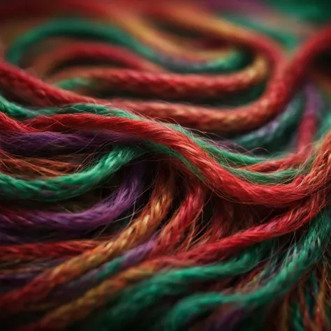 (best quality), (masterpiece), epic cinematic organic photorealistic microscopic shot of ((BRAIED WOVEN HUMAN HAIR)), Physically based render, FULL COLOR, RED, GREEN, PURPLE, YELLOW, background is MIRROR, shallow depth of field, back-light, film grain, Iphone X, Low shutter, Film grain