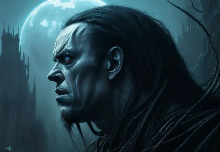(theUndertaker2), photorealistic, horror, art, masterpiece, intricate details, hair tangle, beauty, eyes convey a sense of fear, mouth twisted, scream, intricate, wide-angle shot, light and shadows, sense of depth, high-quality details, masterpiece, Bruce Pennington, H.R. Giger, Tsutomu Nihei, Wayne Barlowe, and Zdzislaw Beksinski, cinematic, horror, 8K