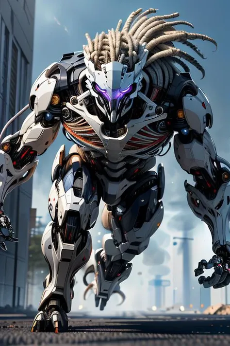 (best quality:1.2) (4k:1.) (highres:1.1) , (realistic photograph:1.1) , (ultra detailed CG:1.1) ,
1boy , solo , silver , <lora:BIOMECHA:.8> (bio mecha:1) , (muscle:1.1) , (muscle tissue:1.1) , artificial muscle tissue , mechanical joints , cables , tube , <lora:robotbattle:.2> (white robot:.6) , (roblit:.6) , holding weapon , gun , shooting position , beam , mask , determined , running towards viewer , dynamic pose , heat haze , soot , <lora:epiCRealismHelper:1> <lora:Gloomifier_TheDread_V1_LECO:1.>