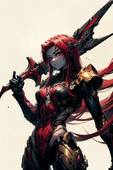 (best art,tyrannical,Biopunk's sword,:1.3),(1 perfect detail giant sword made by muscle and bone,1 giant eyes on giant sword,:1.2),
golden ratio, dark red theme, red theme,
white skin,1 girl,tall,perfect detail red eyes,perfect detail face,perfect hands,perfect fingers, 
ultra high res, masterpiece, best quality,
<lora:add_detail:0.96><lora:Gebura:1>  <lora:Concept_SwordOverShoulder:0.6> weapon over shoulder,standing,hand on hip <lora:BIOMECHA:0.8>