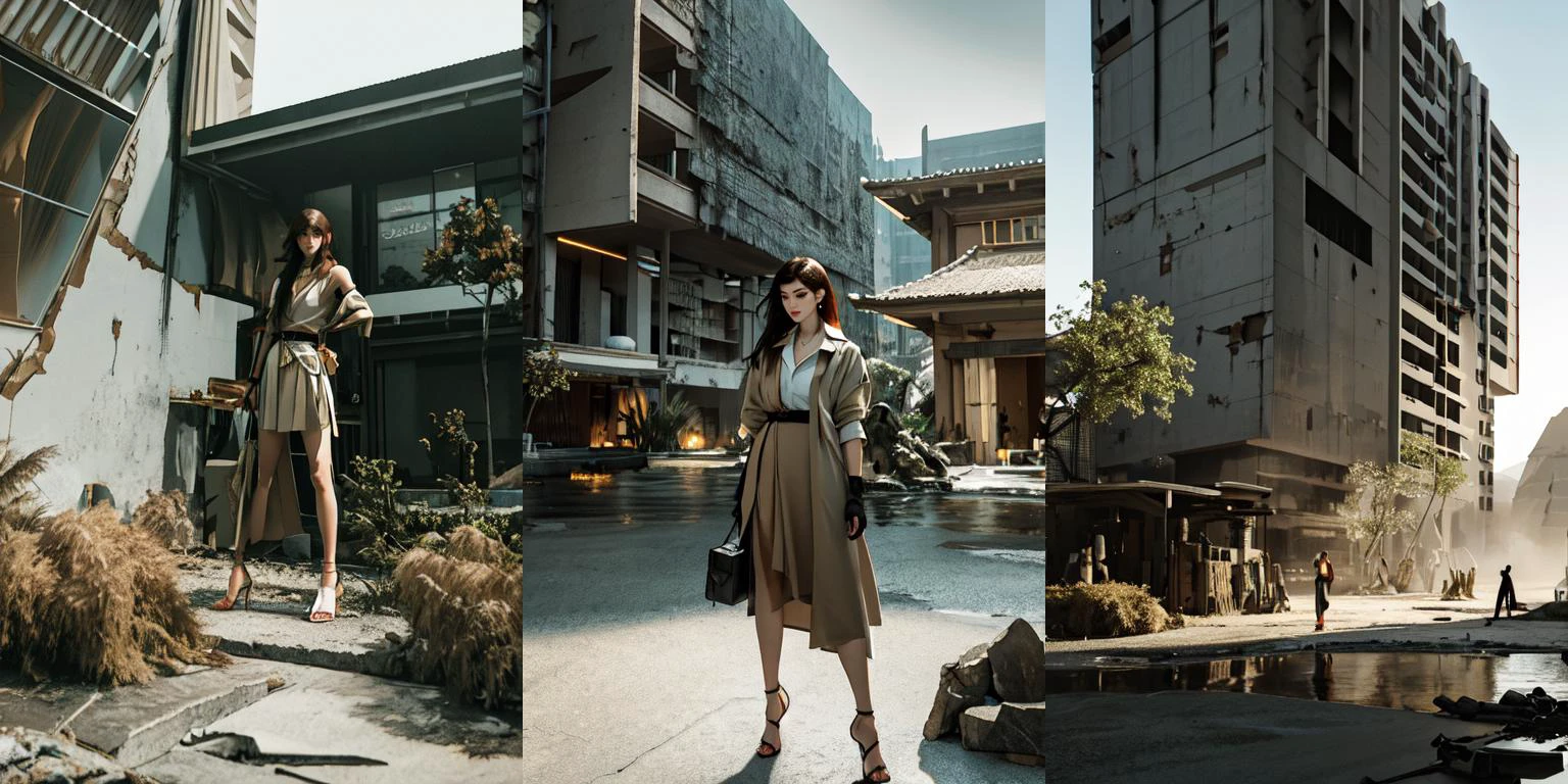 (otherworldly, otherworldly atmosphere, otherworldly appearance), highly insanely detailed, masterpiece, top quality, best quality, highres, 4k, 8k, RAW photo, ((ancient egyptian theme:1.2)), Hong Kong structure, structure, (mystical theme), mystical gatmosphere, arcane sanctuaries, otherwordly aura, (long_hair, long hair, random colors hair, glowing hair, hair over one eye, long messy hair), (eyelashes, eyeliner, eyeshadow, eyelashes, long eyelashes), collar, earrings, jewelry, necklace, armlet, tentacle, (underwater), nsfw, Homestay, Resort, (Guest House:1.1), building, structure, swirling energy, action pose, drunk, high-heels, reflection, reflective floor, shawl, abandoned building, shopping mall, overgrown with vegetation, (volumetric fog:0.9524), cinematic lighting, colorful, colourful, belly bottom, erotic lingerie, gentle, innocent, ((dune)), steep, sandhills, makeup, Kobayakawa Aki, 1girl, solo, short hair, brown hair, grey eyes, dark-skinned female, green military uniform, (open shirt, open clothes:1.2), sleeves rolled up, fingerless gloves, brown belt, (tan micro skirt), necklace, posing in a urban battlefield, tanks, soldiers, explosions, chaos, (fantasy world), <lora:kobayakawa_aki:0.7>