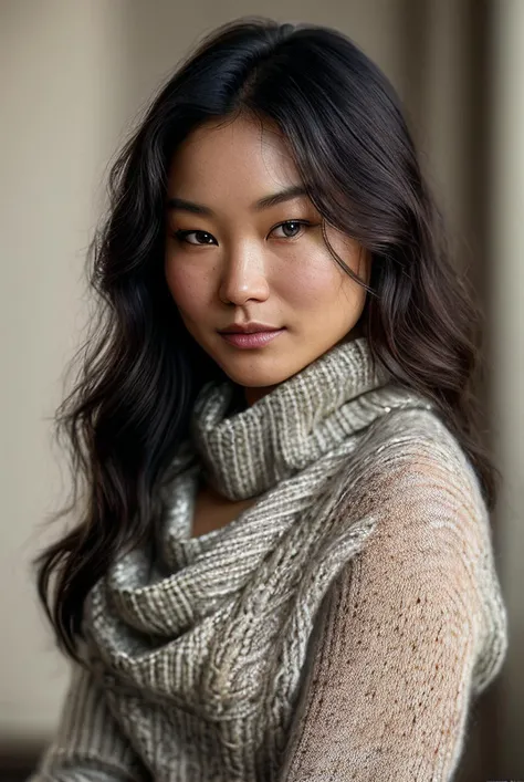 beautiful woman (EPM1ch3ll3L1mD4v1ds0n:.99), perfect hair, jewellery, ((portrait)), (closeup:1.2), ((from the waist up)), ((( industrial :1.2 ))), natural skin texture, (( Cowl neck sweater :1.4)), ((wearing Western Bandana:1.2)), 24mm, 4k textures, soft cinematic light, adobe lightroom, photolab, hdr, intricate, elegant, highly detailed, sharp focus, ((((cinematic look)))), soothing tones, insane details, intricate details, hyperdetailed, low contrast, soft cinematic light, exposure blend, hdr, faded, now, ("I've got a bad feeling about this.":1.1)