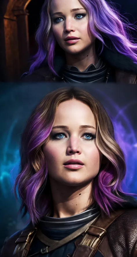 jennifer lawrence, solo, rainbow hair, light purple eyes, burglar,
middle shot, realistic,
filmed in IMAX,
masterpiece, professional, high quality, beautiful, amazing, medieval, ConceptArtWorld, hanten, long hair,
masterpiece, highres, 4k, detailed background, atmospheric, (rainbow:0.8),